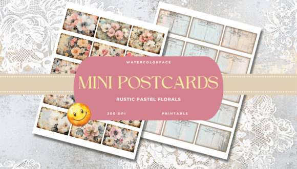 Download Distressed Cottage Floral Mini Postcards - Postcard Collection
