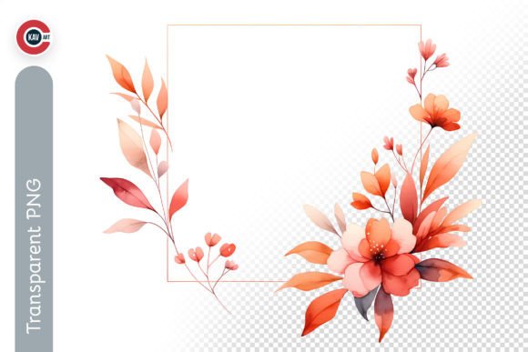 Download Minimalist Watercolor Flower Frame PNG - Watercolor flower frame Collection