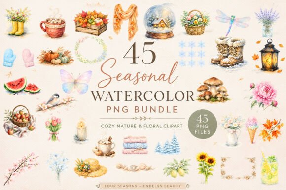 Download Seasonal-Watercolor-PNG-Bundle-45 - Premium Resources