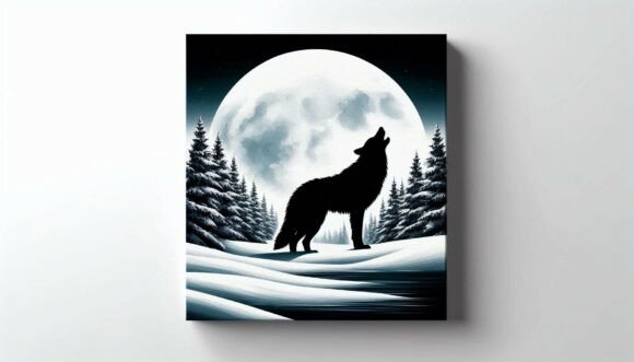 Download Snowy Moon Wolf - Moon Collection
