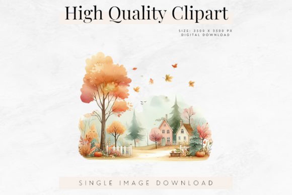 Download Fall Village Autumn Seasonal Clipart - Premium Resources