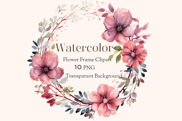 Download Watercolor Flower Frame Clipart - Watercolor flower frame Collection