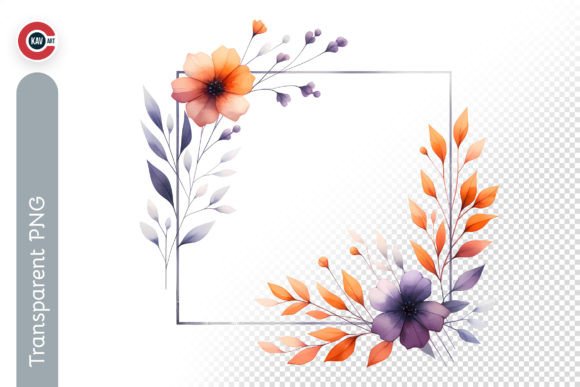 Download Elegant Watercolor Flower Frame PNG - Watercolor flower frame Collection