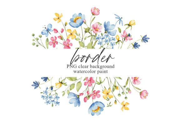 Download Watercolor Flower Frame Border, PNG - Watercolor flower frame Collection